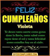 GIF Frases de Cumpleaños Violeta